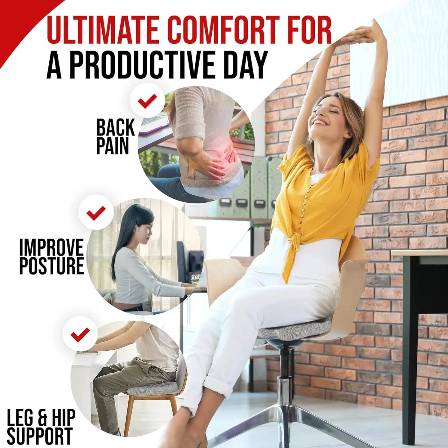 Ultimate Comfort Memory Foam Seat Cushion
