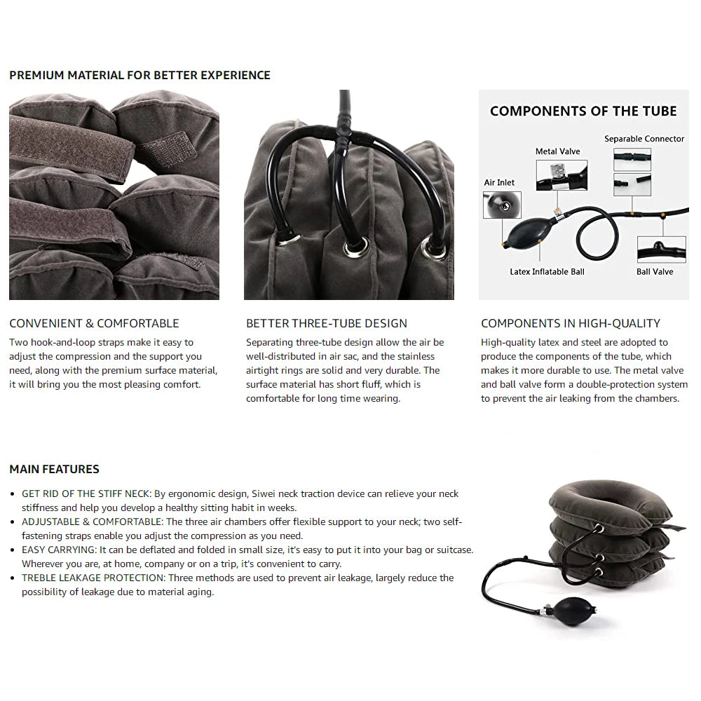 NeckPack™: Inflatable Cervical Traction & Pain Relief Collar
