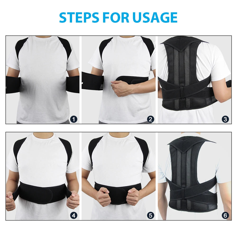 Adjustable Back Shoulder Posture Corrector Belt Clavicle Spine Support Reshape Your Body Home Office Sport Upper Back Neck Brace
