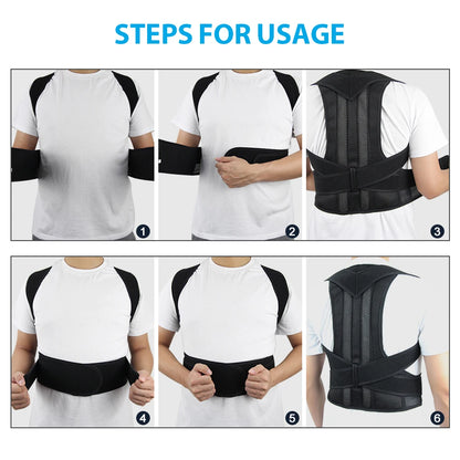 Adjustable Back Shoulder Posture Corrector Belt Clavicle Spine Support Reshape Your Body Home Office Sport Upper Back Neck Brace