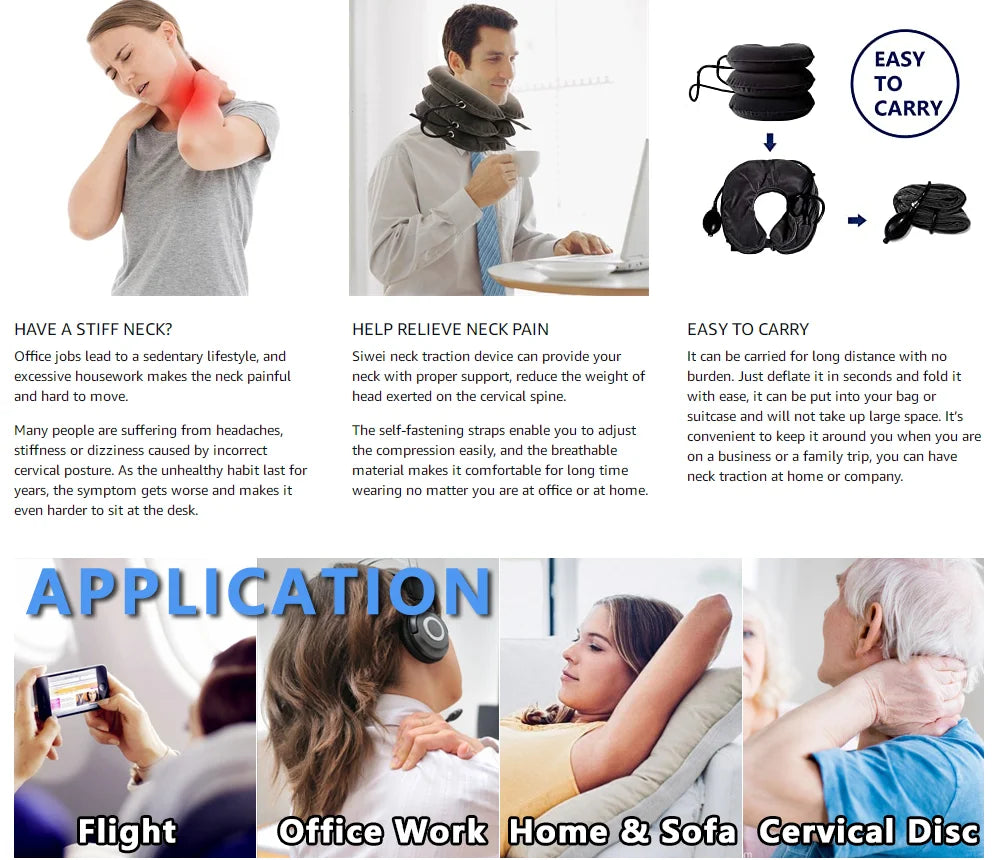 NeckPack™: Inflatable Cervical Traction & Pain Relief Collar