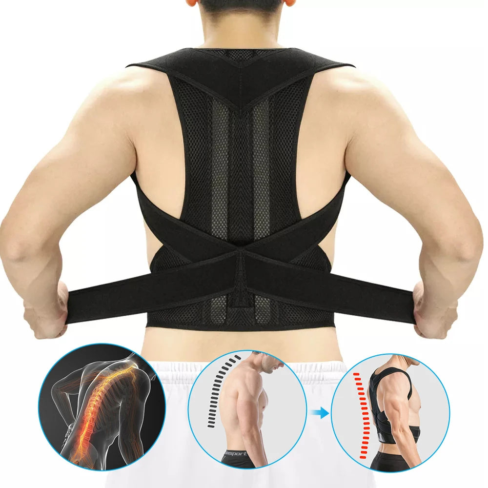 Adjustable Back Shoulder Posture Corrector Belt Clavicle Spine Support Reshape Your Body Home Office Sport Upper Back Neck Brace