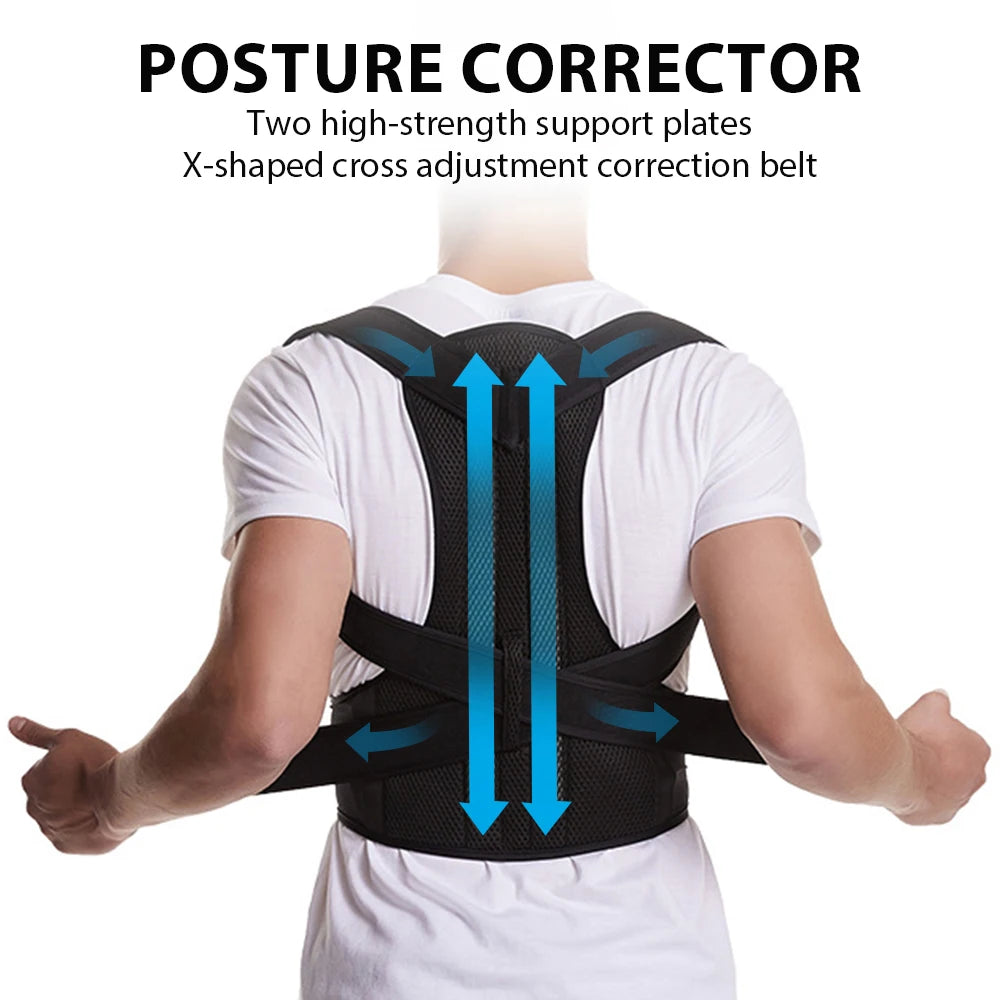 Adjustable Back Shoulder Posture Corrector Belt Clavicle Spine Support Reshape Your Body Home Office Sport Upper Back Neck Brace
