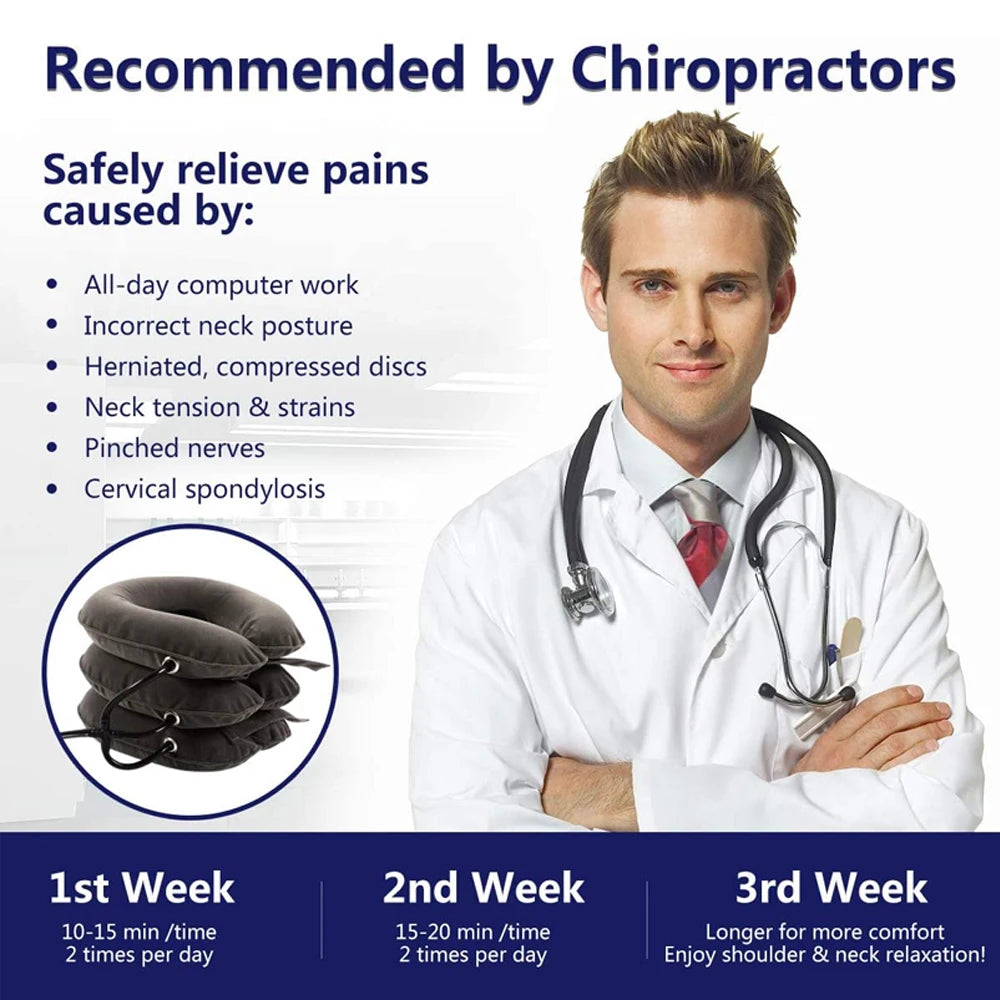 NeckPack™: Inflatable Cervical Traction & Pain Relief Collar