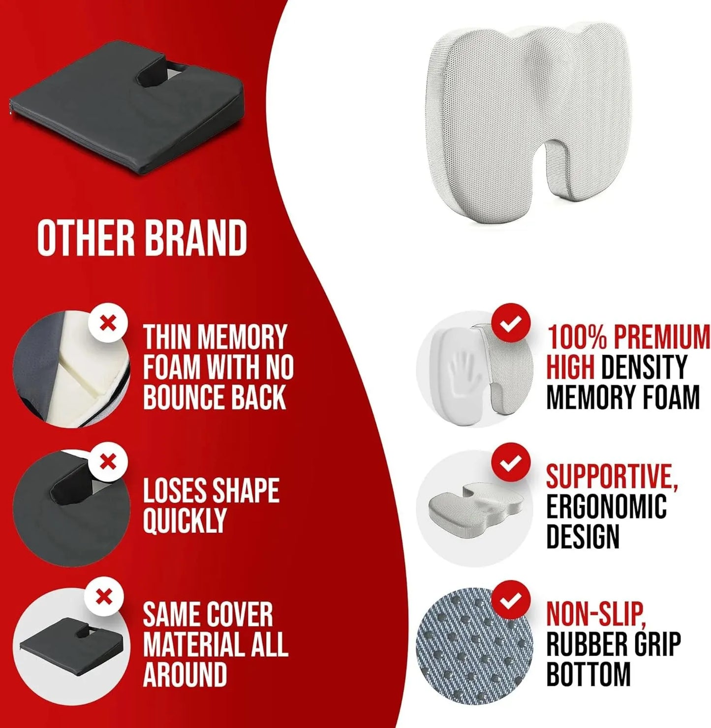 Ultimate Comfort Memory Foam Seat Cushion
