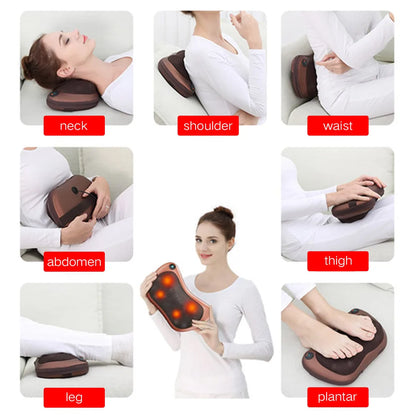 Neck Massager Neck Massage Pillow Heating Car Pillow Back and Neck Massager Shiatsu Vibrating Headrest Head Cervical Pillow