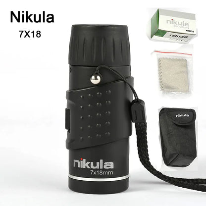 Nikula HD Mini Monocular Telescope 7X18 Fully Coated Optics Bak4 Pocket Concert Spotting Scope Long Range for Hunting Camping